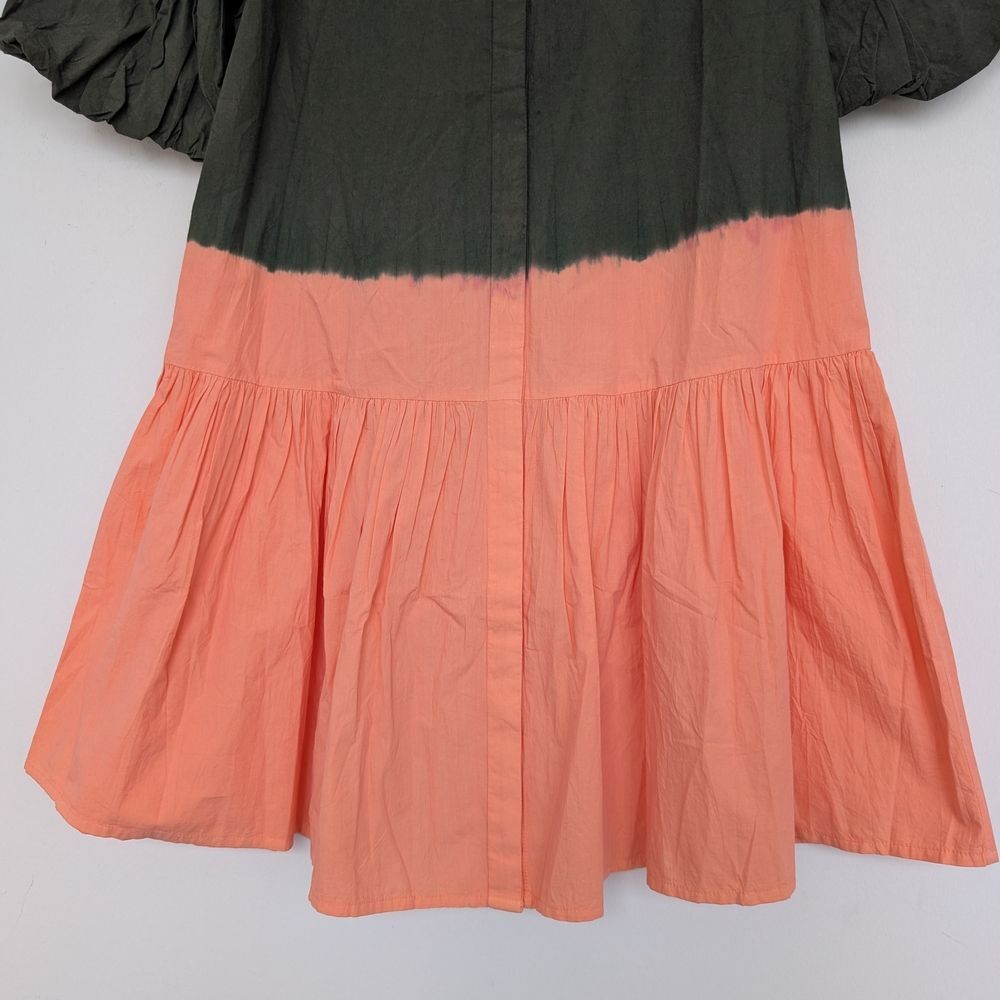 NWT Wknd Wyfr Frock-It Ombre Colorblock Collared Puff Short Sleeve Dress Sz M - Picture 6 of 15